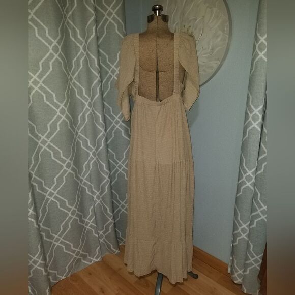 Summer V-Neck, Tiered Silhouette with Flutter Sleeves Maxi Dress - Picture 9 of 13
